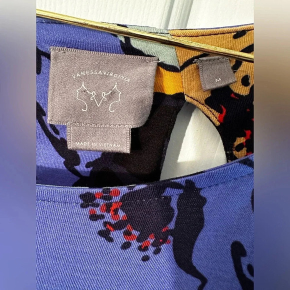 Anthropologie VANESSA VIRGINIA SILK BLEND Sheath A line Floral Dress MD Pockets - Picture 4 of 15